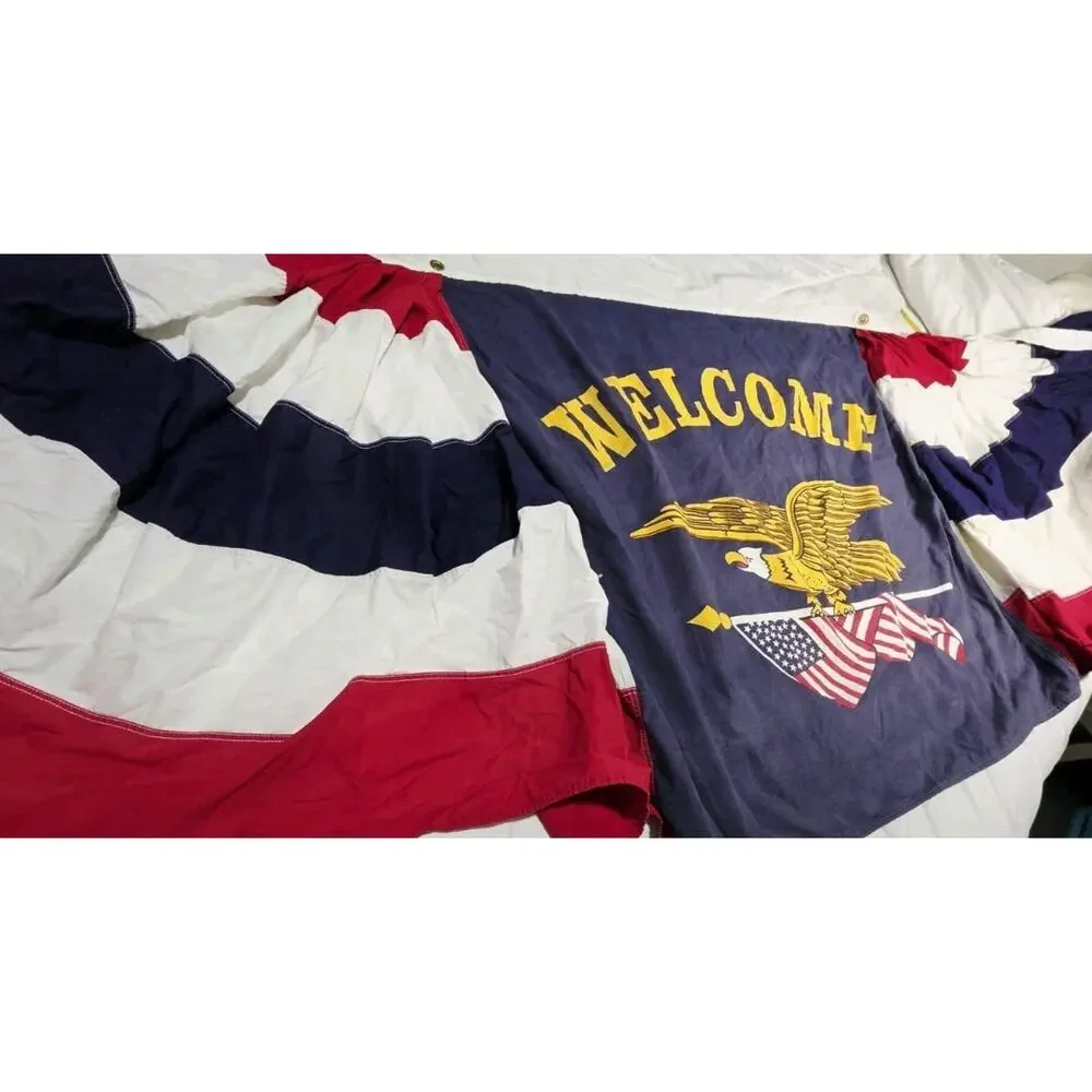 Everwear Pleated Fan Patriotic American Eagle Flag/Banner Decoration USA 100'